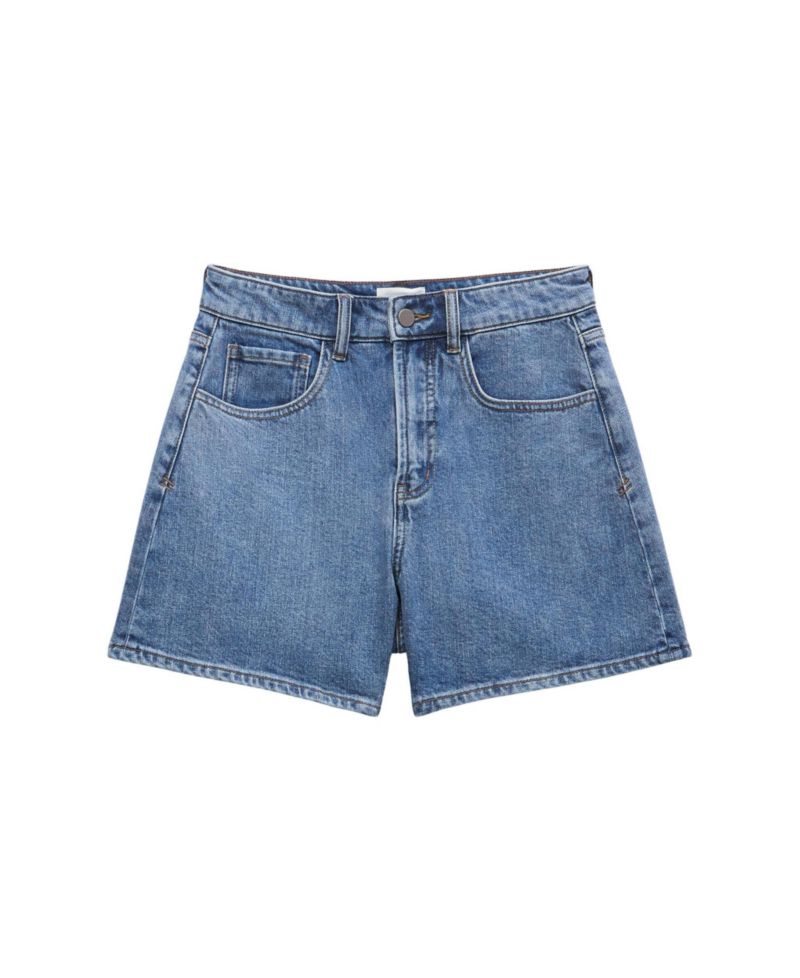 Women's Essential High-Rise Stretch Denim Wide-Leg Shorts, 5" Inseam