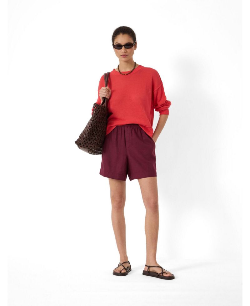 Women's Luce Pull-On Linen-Blend Elastic-Waist Shorts, 5.5" Inseam
