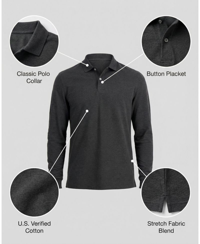 Men's Solid Stretch Polo Shirt