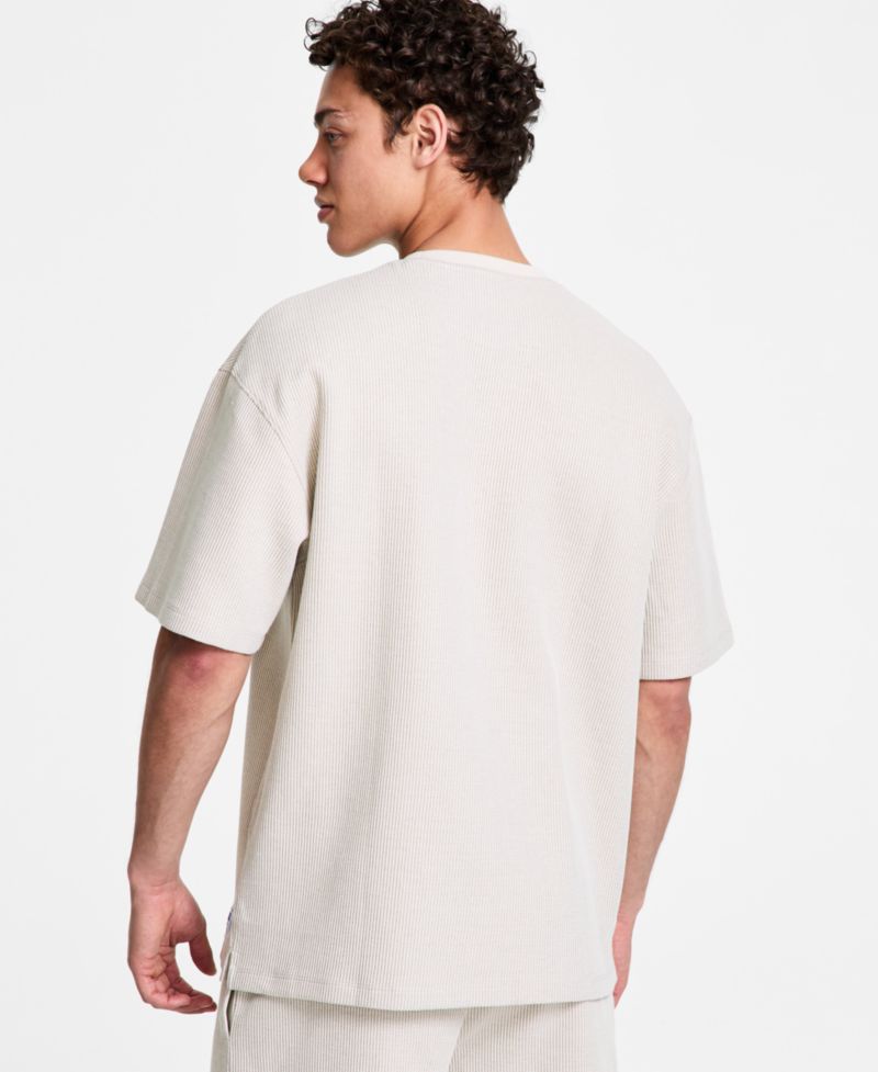 Men's Relaxed Fit Waffle Knit Short Sleeve T-Shirt