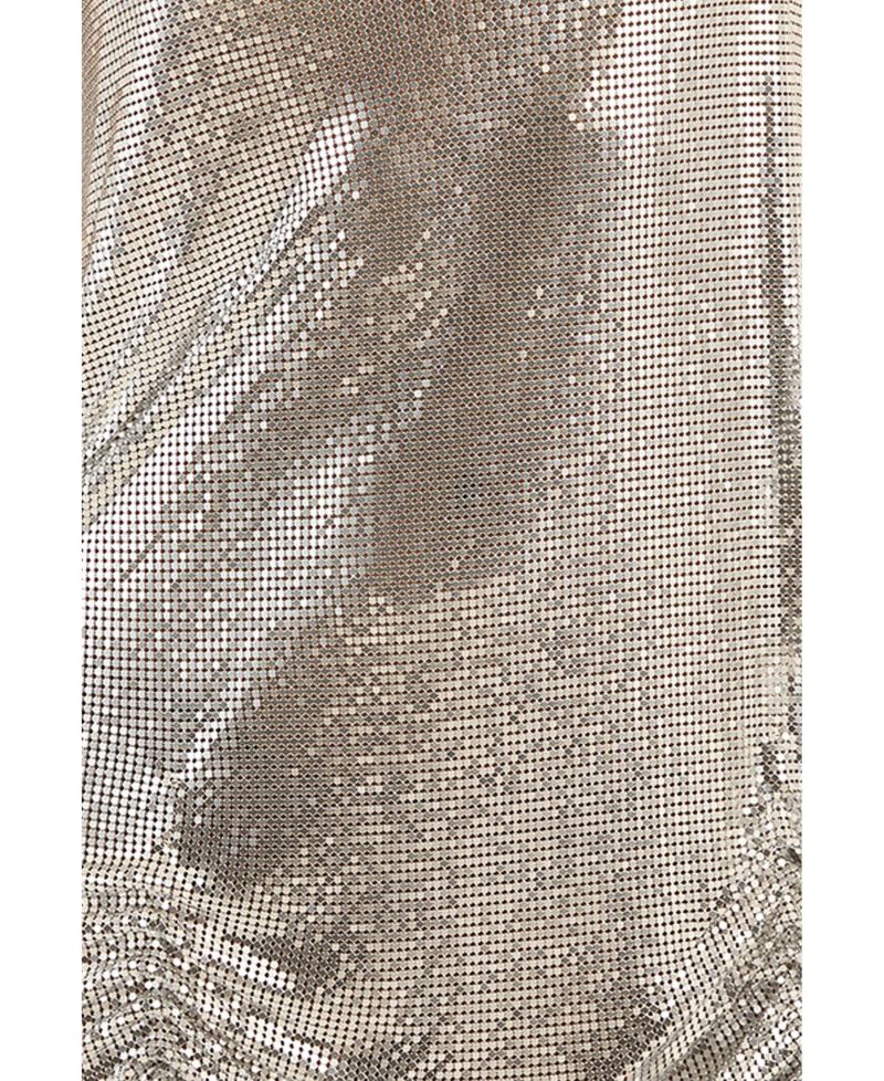 Women's Chainmail Cowl Neck Ruched Mini Dress