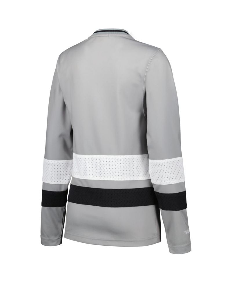 Women's Silver Distressed Las Vegas Raiders Big Face 7.0 Long Sleeve Jersey T-shirt