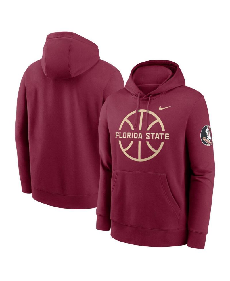 Men's Garnet Florida State Seminoles Basketball Icon Club Fleece Pullover Hoodie
