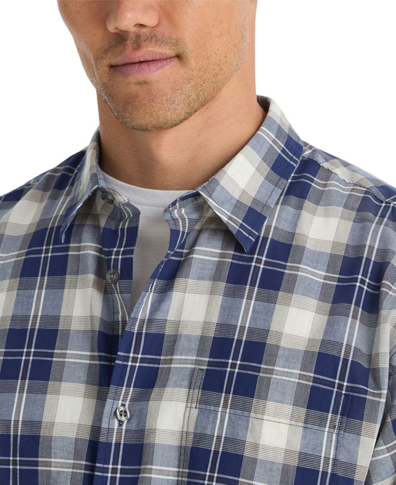 Men's Cotton Plaid Short-Sleeve Shirt