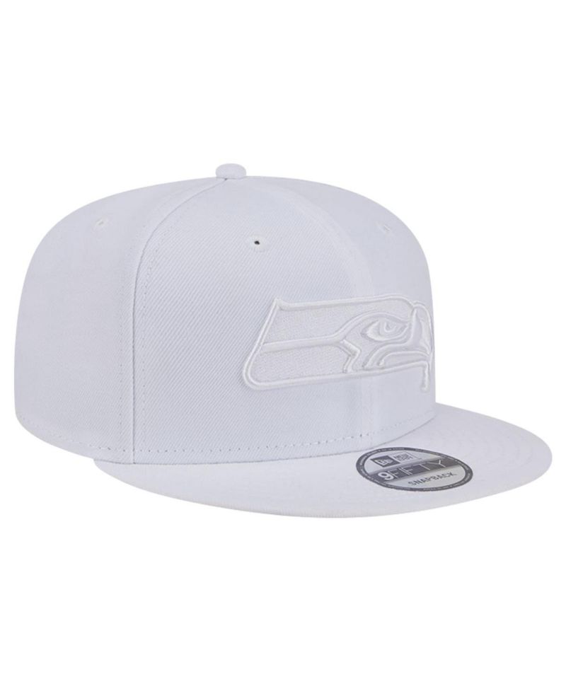 Men's Seattle Seahawks Main White on White 9FIFTY Snapback Hat