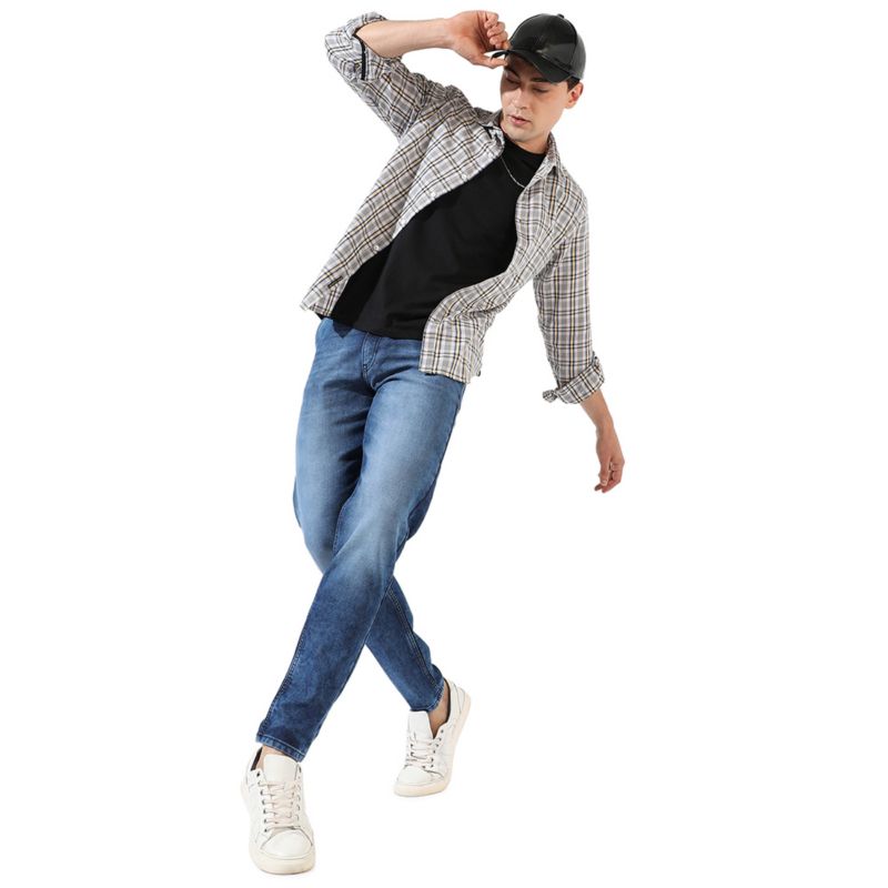 Men's Multicolour Checkered Regular Fit Casual Shirt