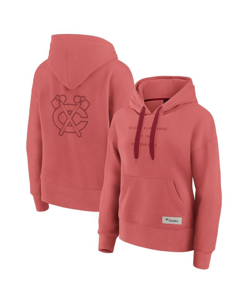 Women's Red Chicago Blackhawks Elements Future Ground Subtle Tonal Pullover Hoodie