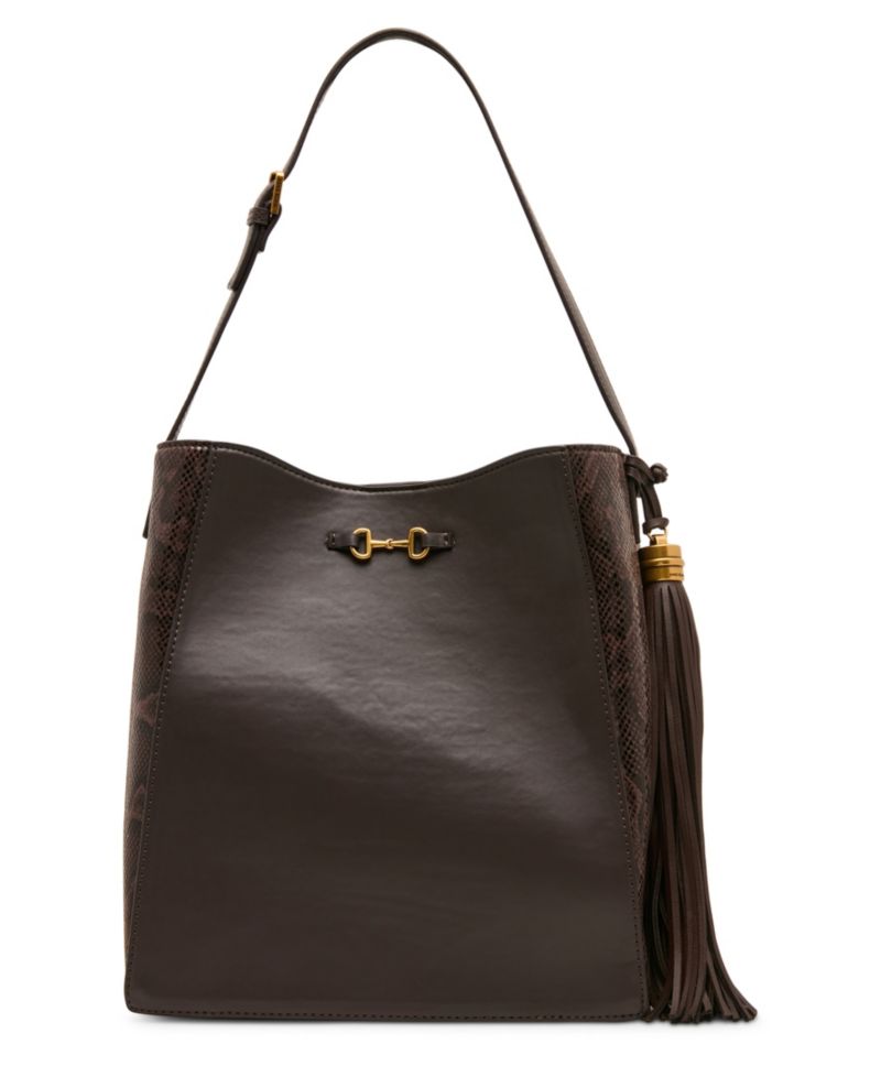 Horsebit Tassel Hobo Handbag