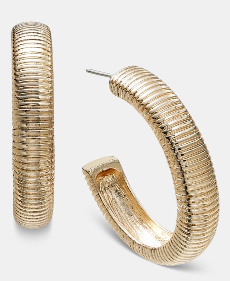 Textured Metal Hoop Earrings