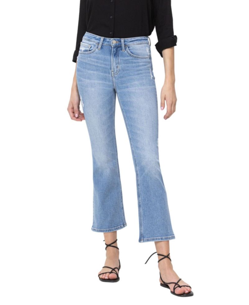 Women's High Rise Cropped Flare Jeans