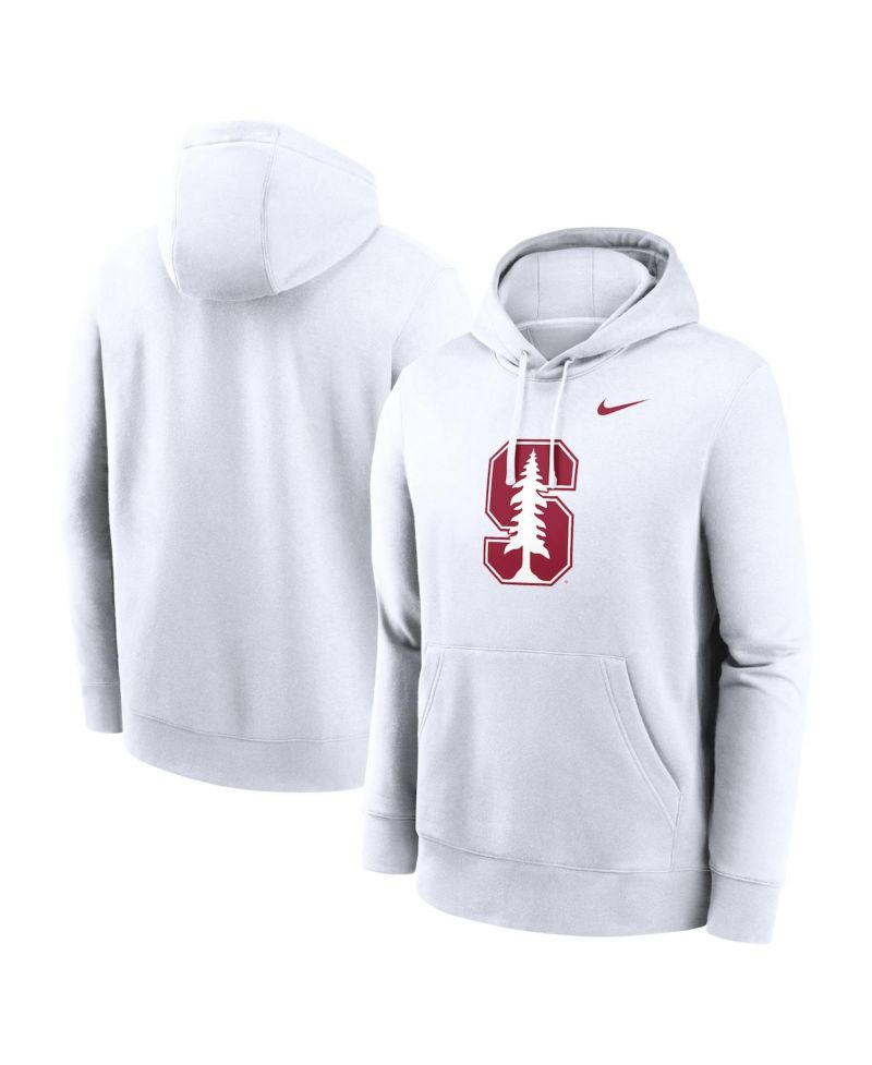 Men's White Stanford Cardinal Primetime Evergreen Club Fleece Pullover Hoodie