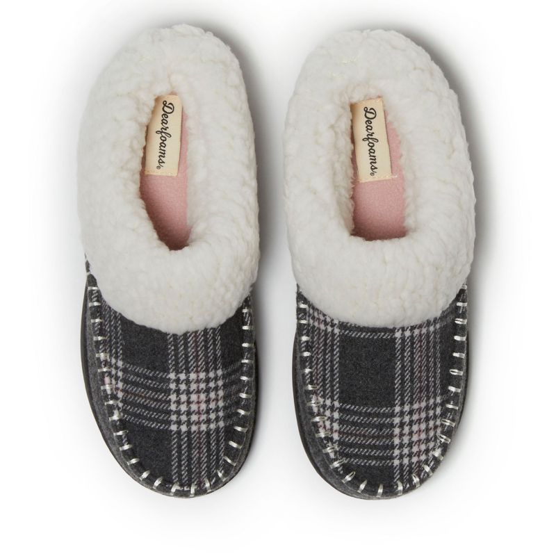 Women's Nyla Felted Plaid Moccasin Toe Clog House Shoe Slipper