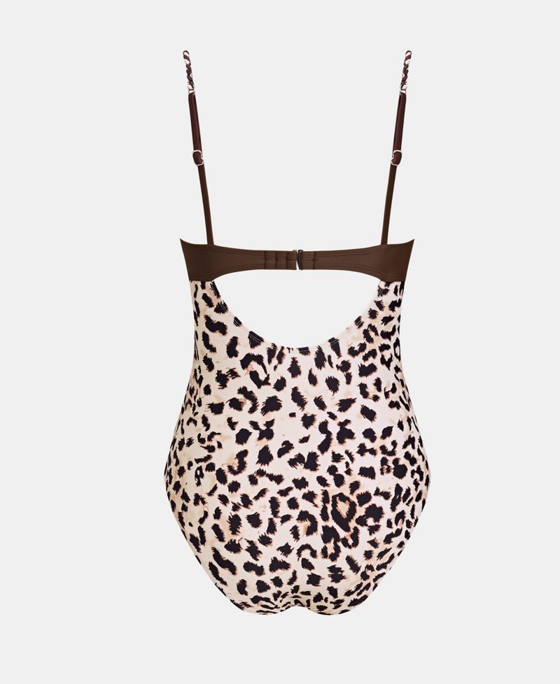Women's Tropical Ruching Underwire One-Piece Swimsuit
