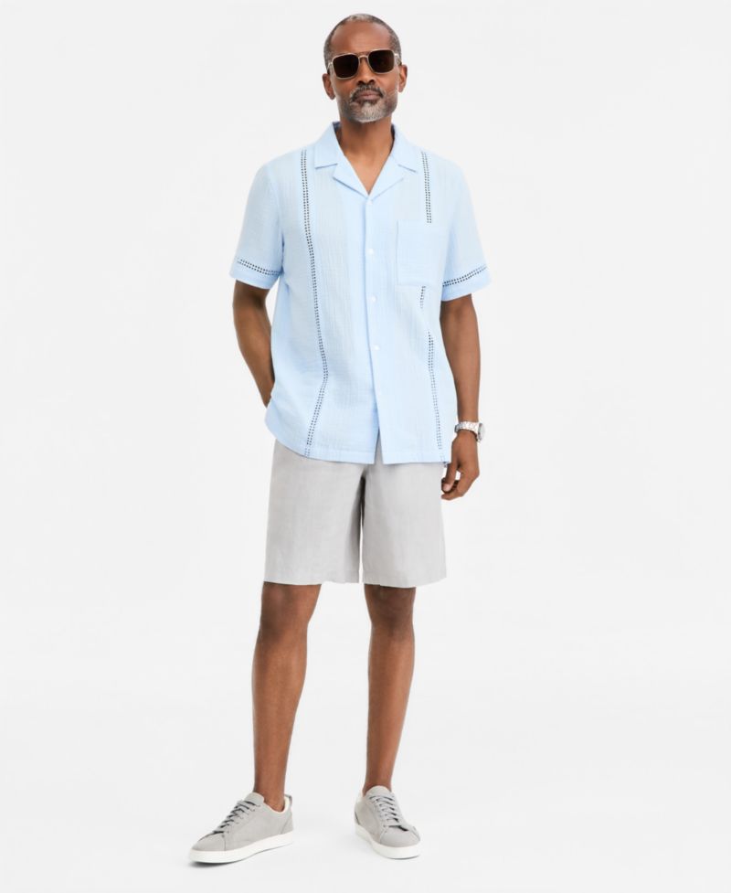 Men's Gauze Camp Collar Short-Sleeve Shirt