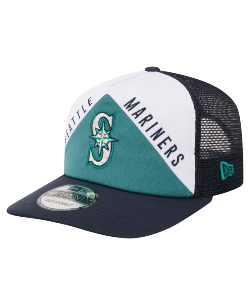 Men's White/Navy Seattle Mariners Retro Cut 19TWENTY Adjustable Trucker Hat