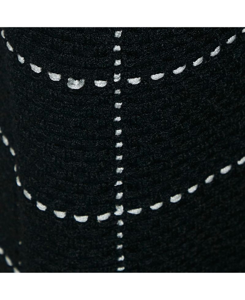 Women's Black Patterned Knit Chain Strap Detail Jumpsuit