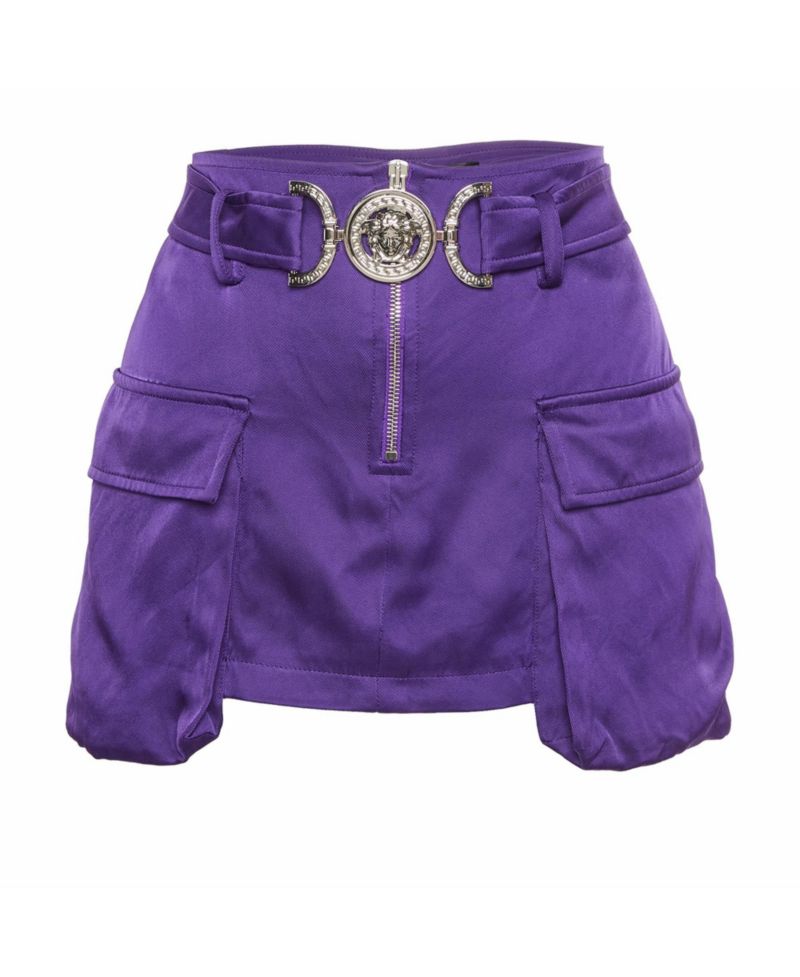 Women's Viscose Medusa Head-Motif Miniskirt