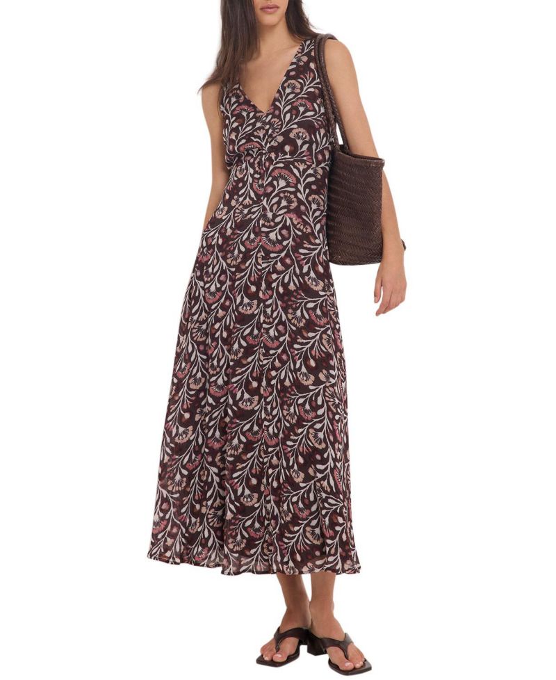Women's Floral-Print V-Neck Maxi Dress