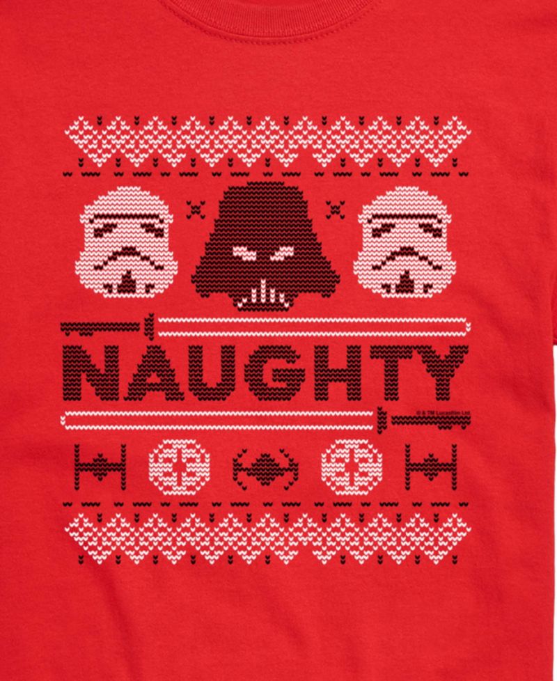 Men's Star Wars Christmas Naughty Darth Vader Short-Sleeve Graphic T-Shirt