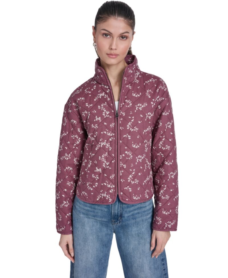 Women's Quilted Short Liner Zipper Jacket