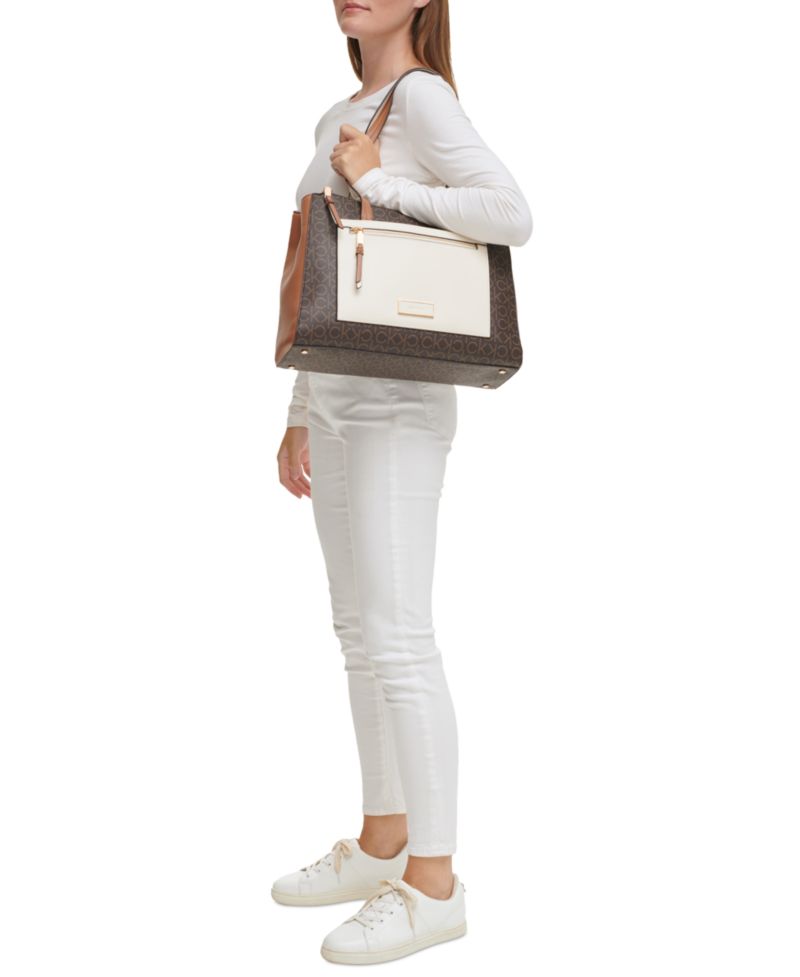 Hadley Signature Colorblocked Triple Compartment Tote