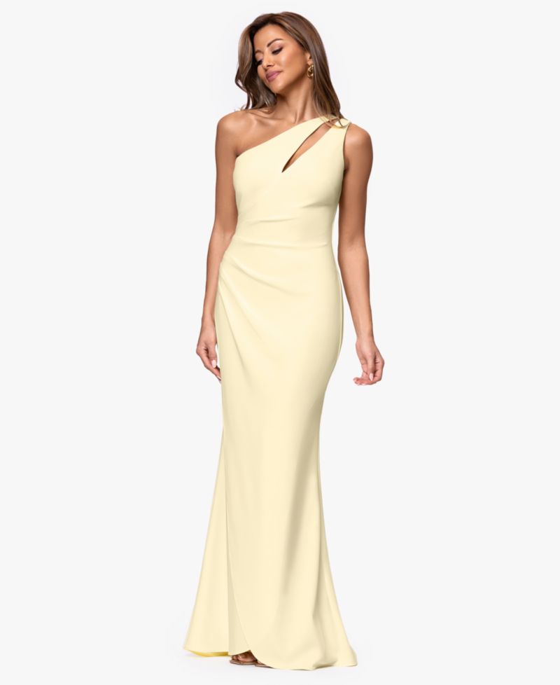 Women's One-Shoulder Side Ruched Ball Gown