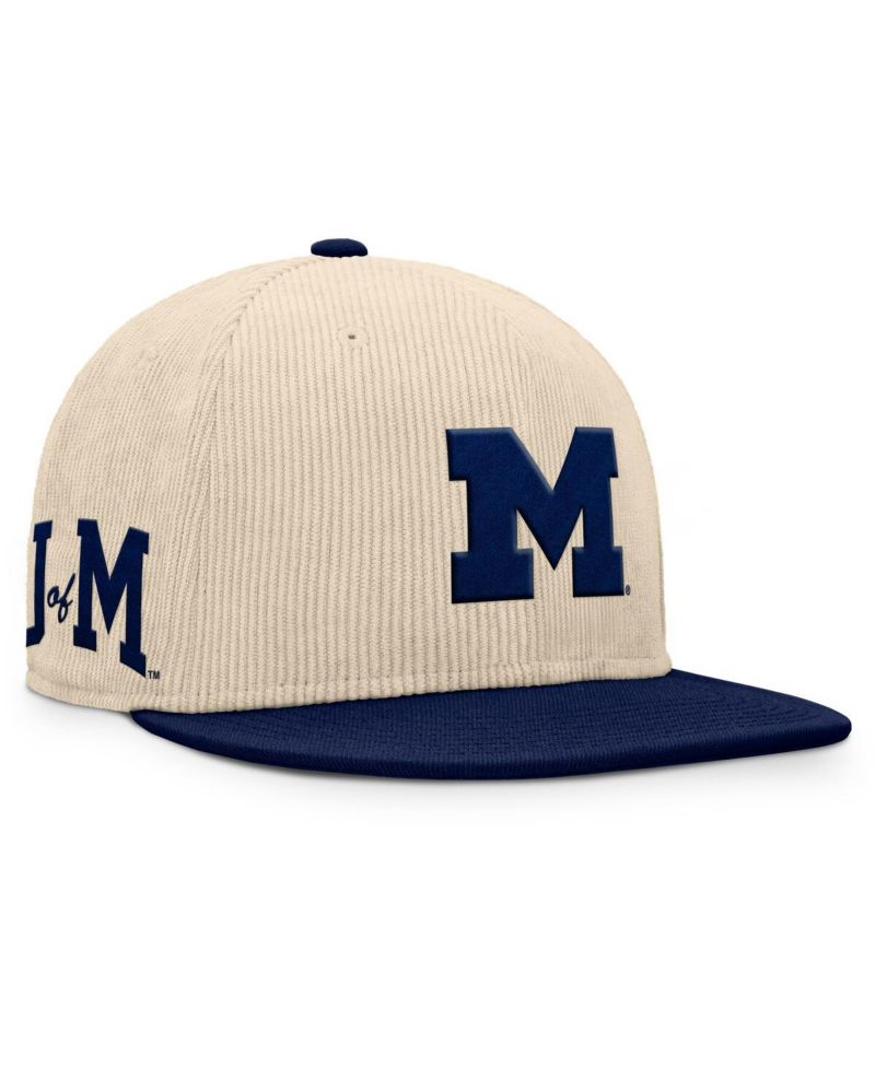 Men's Tan Michigan Wolverines Catcher Snapback Hat