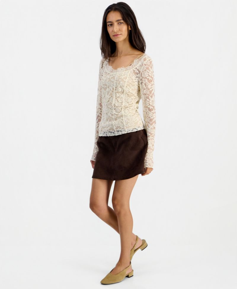 Women's Lace Long-Sleeve Corset Top