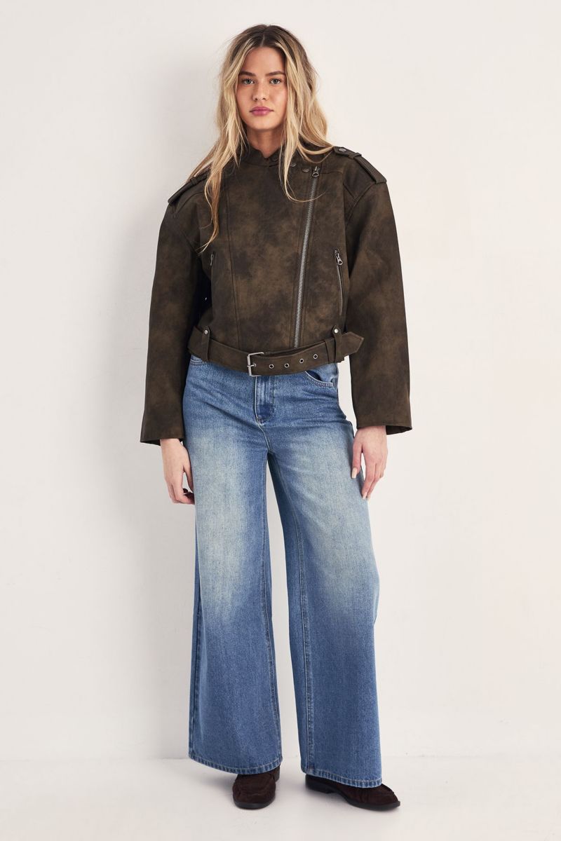 Women's Cropped Biker Jacket