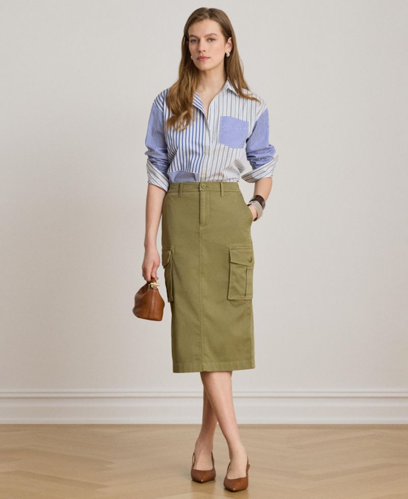 Women's Spread Collar Striped Broadcloth Shirt