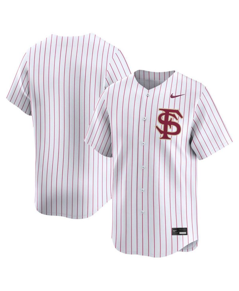 Men's White Pinstripe Florida State Seminoles College Limited Baseball Jersey