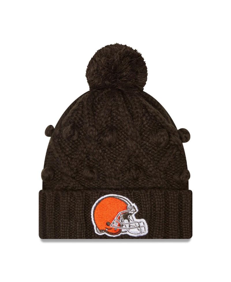 Women's Brown Cleveland Browns Toasty Cuffed Knit Hat with Pom
