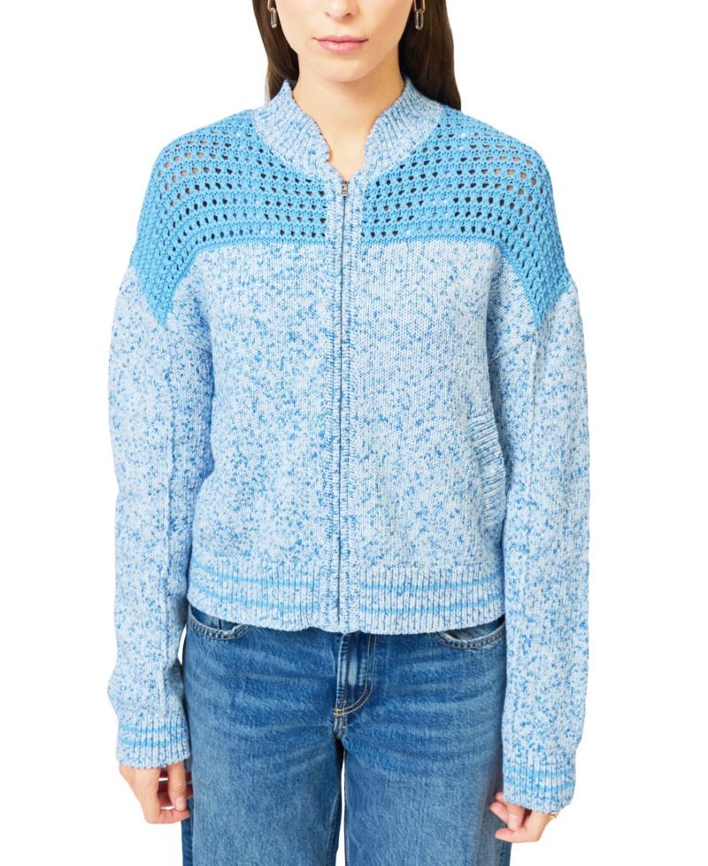 Women's Clover Mesh Sweater Bomber