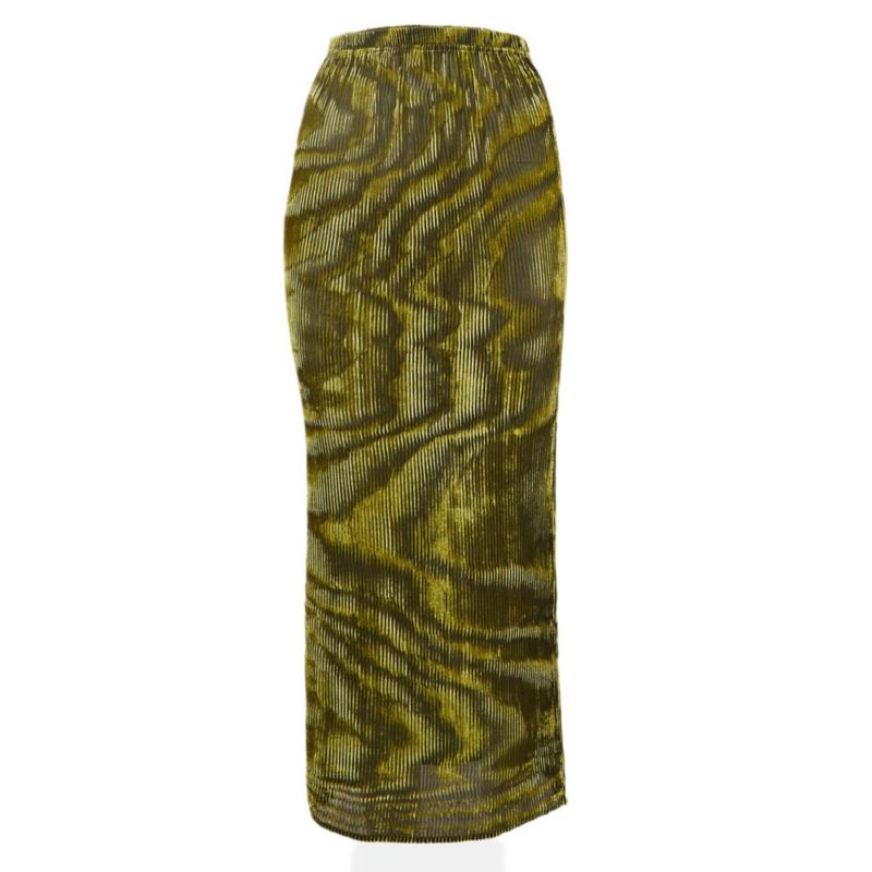 Women's Green/black Devore Midi Jay Skirt