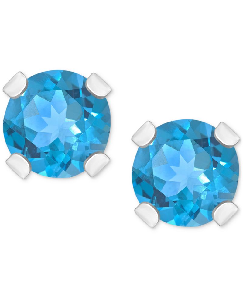 Rhodolite Garnet Stud Earrings (1/4 ct. t.w.) in 14k White or Yellow Gold (Also in Citrine, Sky Blue Topaz, Peridot & Opal)