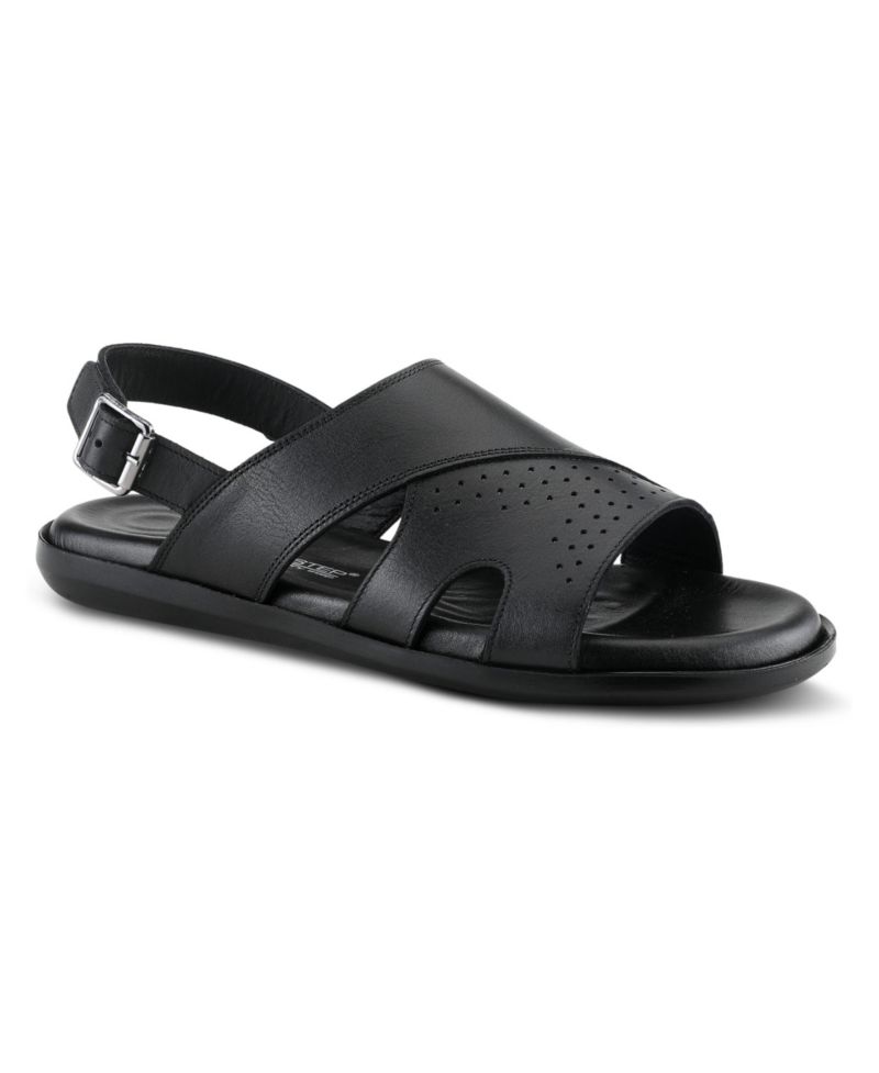 Men's Jeff Leather Round-Toe Sandals