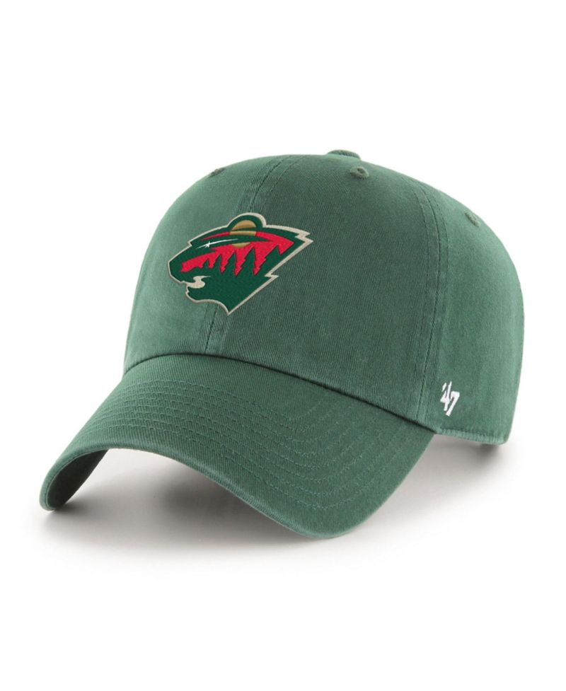 Men's '47 Green Minnesota Wild Logo Clean Up Adjustable Hat