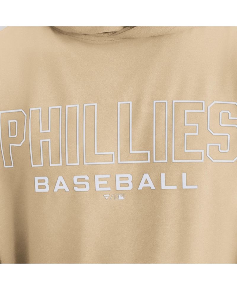 Men's Khaki Philadelphia Phillies Clutch Long Sleeve Hooded T-Shirt