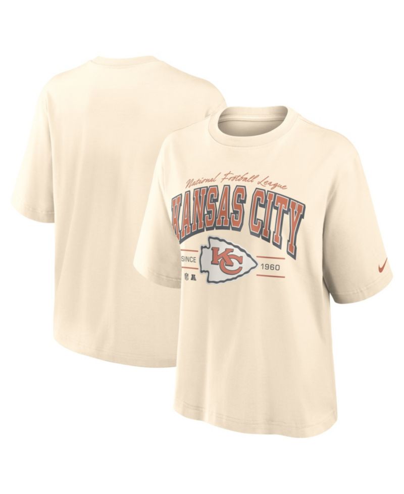 Women's Cream Kansas City Chiefs Vintage Mod Boxy T-Shirt