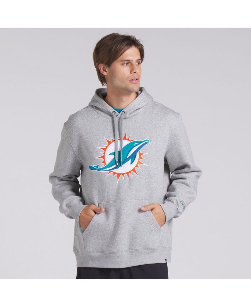 Men's Heather Gray Miami Dolphins Legacy Fleece Pullover Hoodie