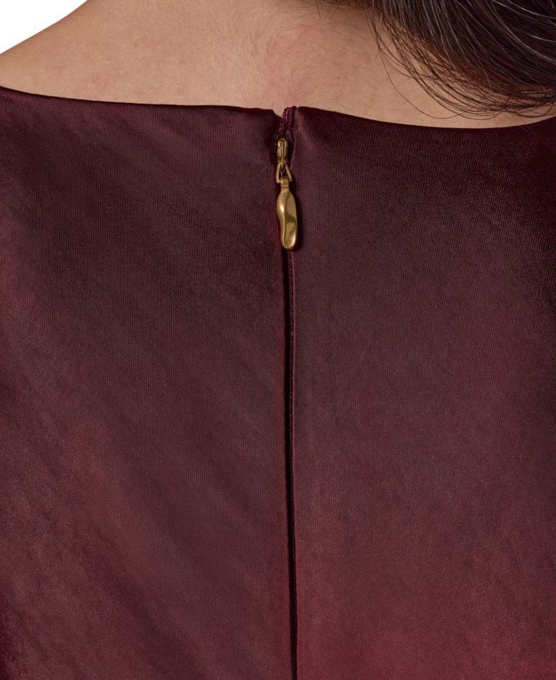 Women's Satin Cowl Neck A-Line Dress
