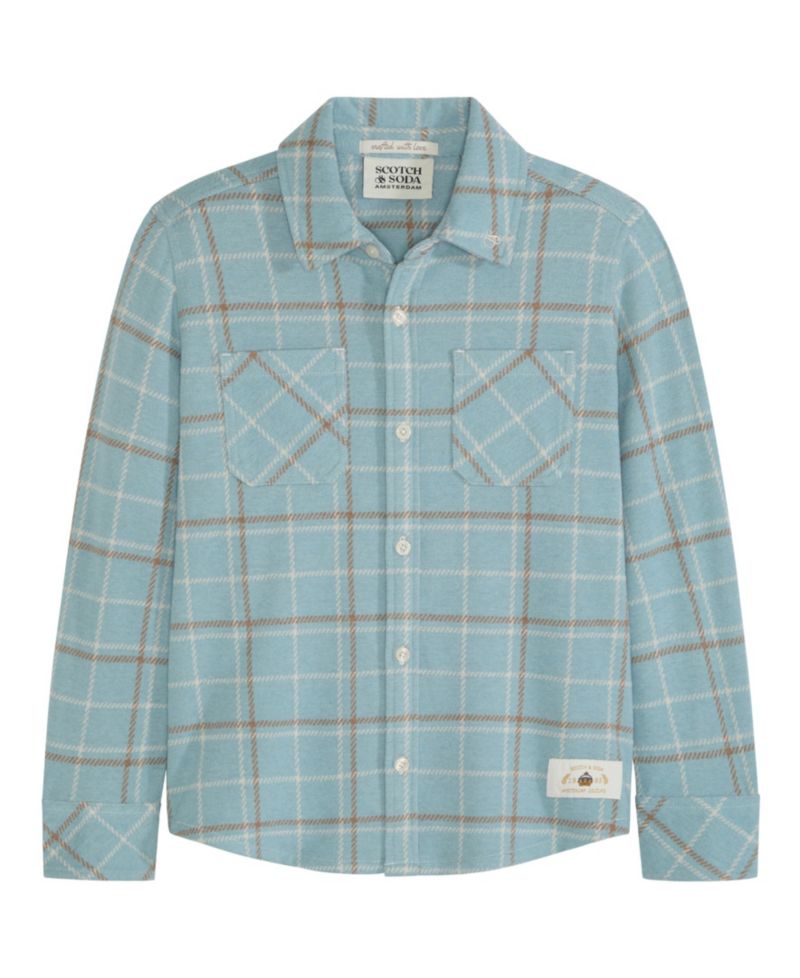 Big Boys Yarn Dye Knit Twill Button Up Shirt