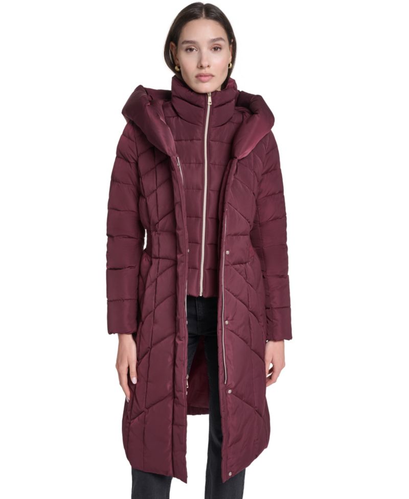 Women's Bibbed Hooded Puffer Coat