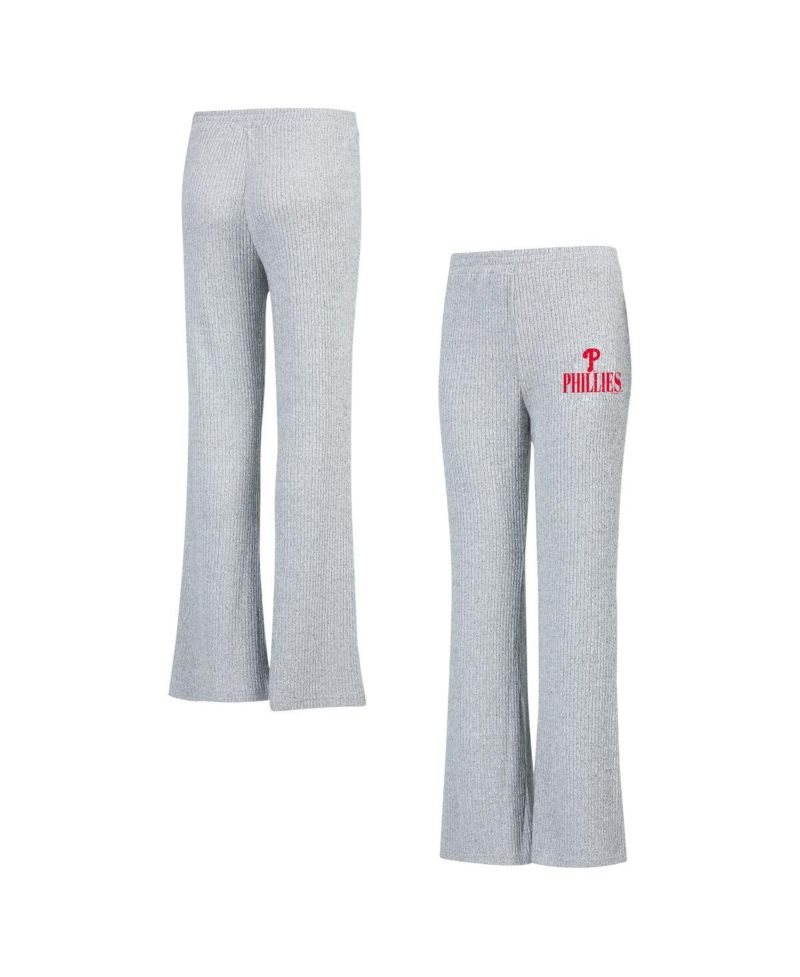 Women's Gray Philadelphia Phillies Juniper Rib Knit Flare Sleep Pants