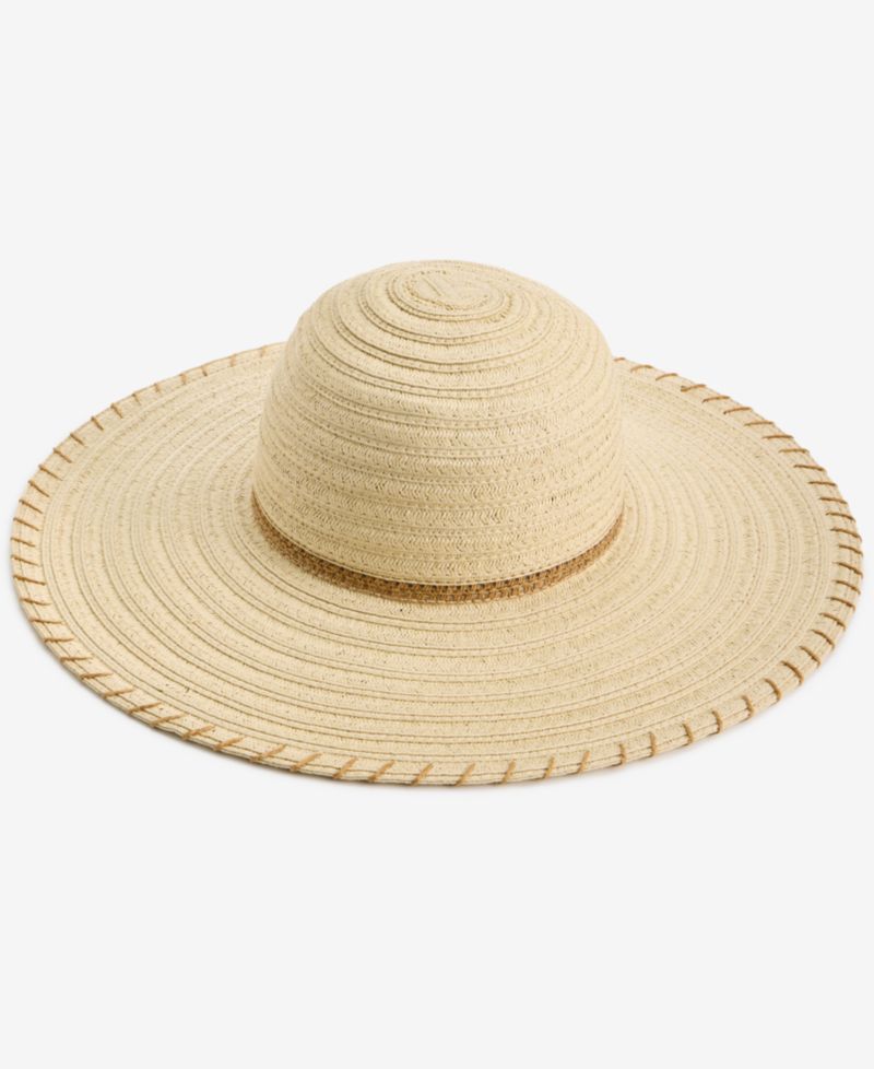 Textured Stripe Floppy Hat