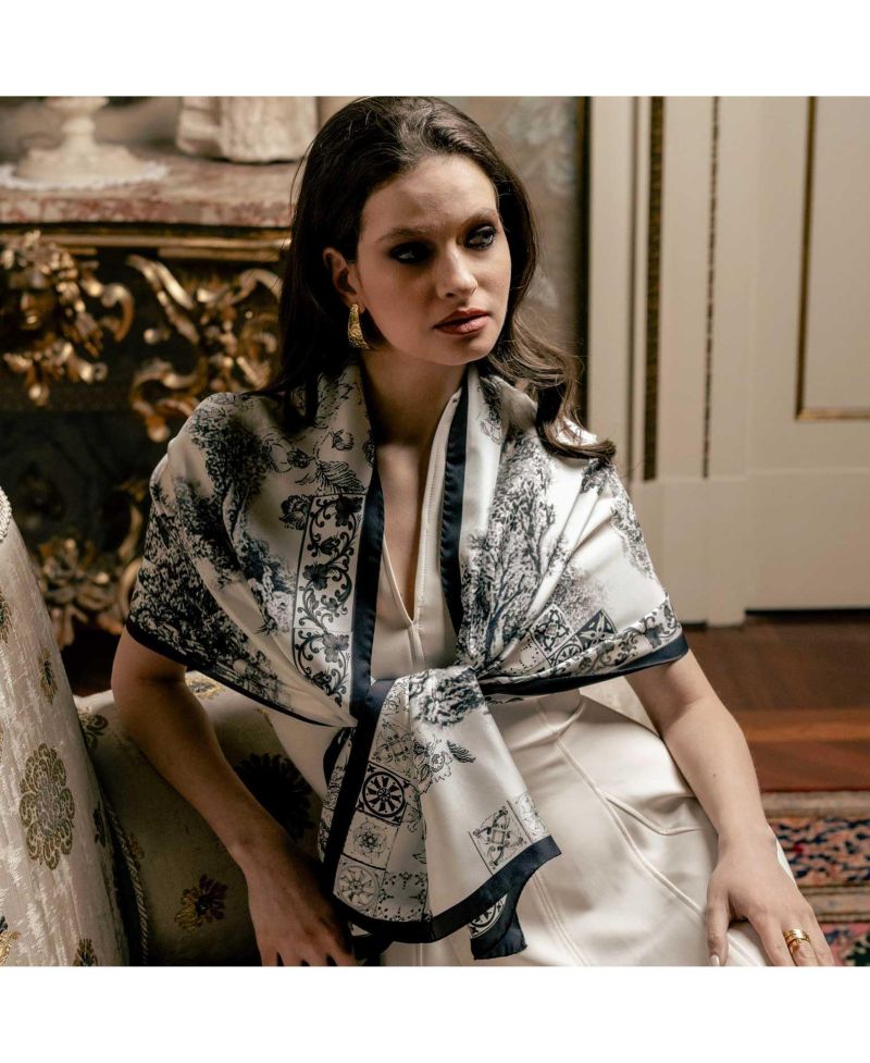Toile - Long Silk Scarf for Women