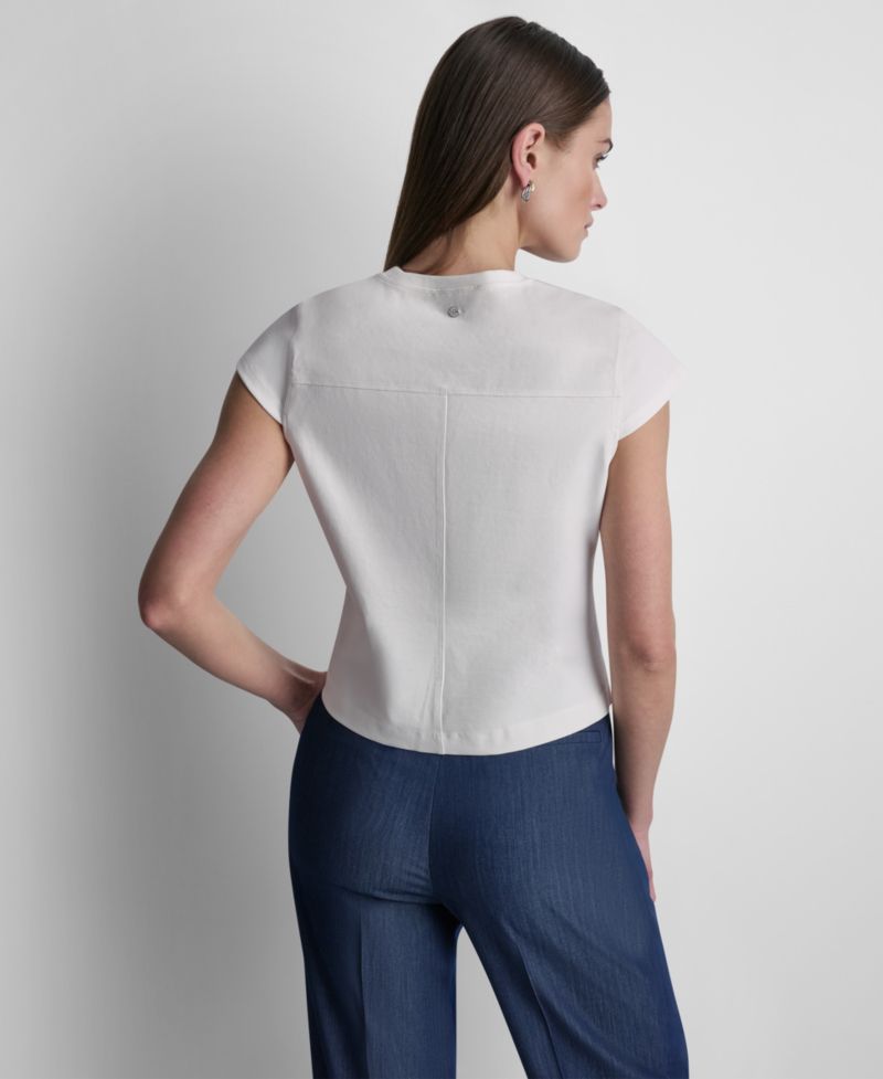 Women's City Ponte Cap-Sleeve Knit Top