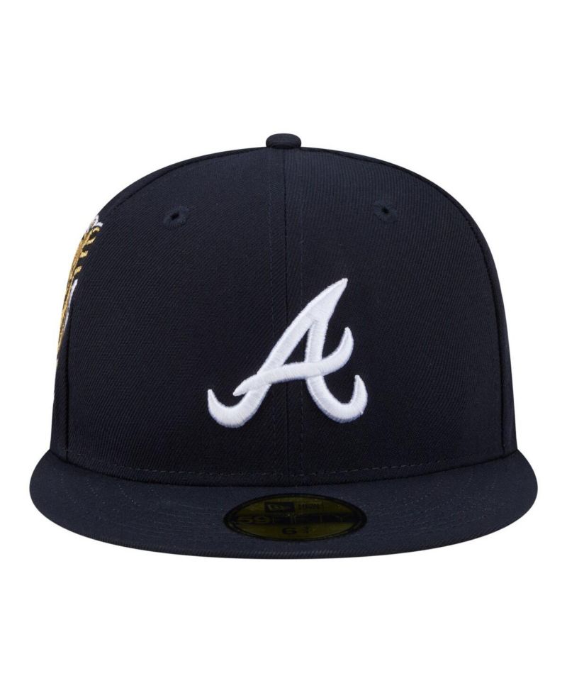 Men's Navy Atlanta Braves Hidden Hit 59FIFTY Fitted Hat