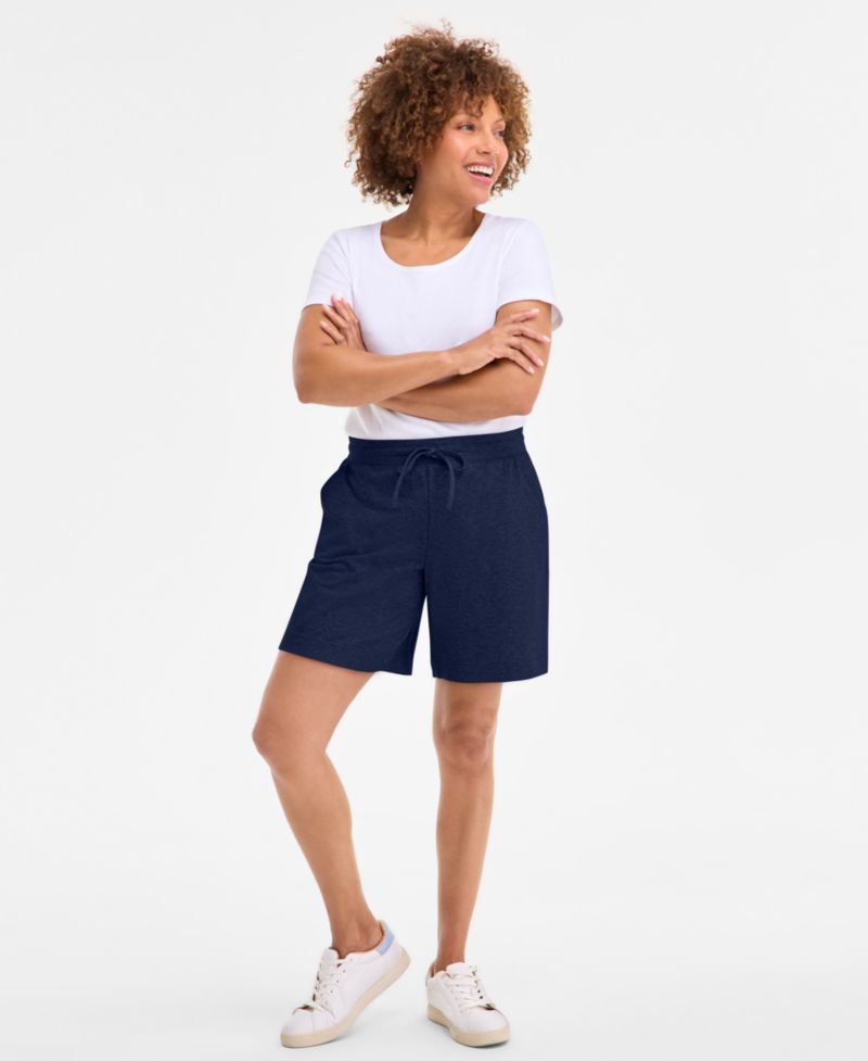 Petite Mid-Rise Drawstring Shorts