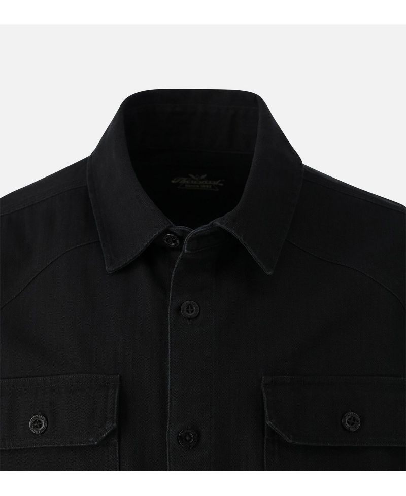 Big & Tall Men's Stone Wash Herringbone Button Up Overshirt